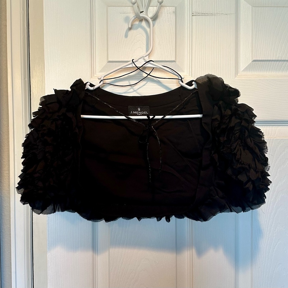 J Mendel Black Silk Shawl